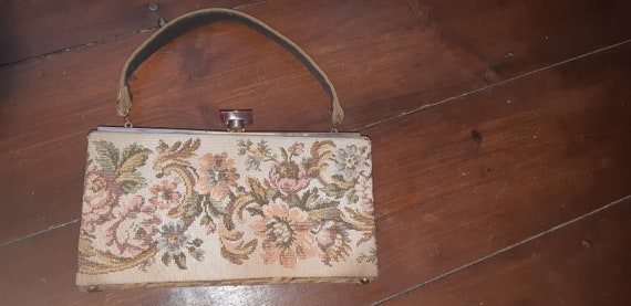 1950s Tapestry box bag