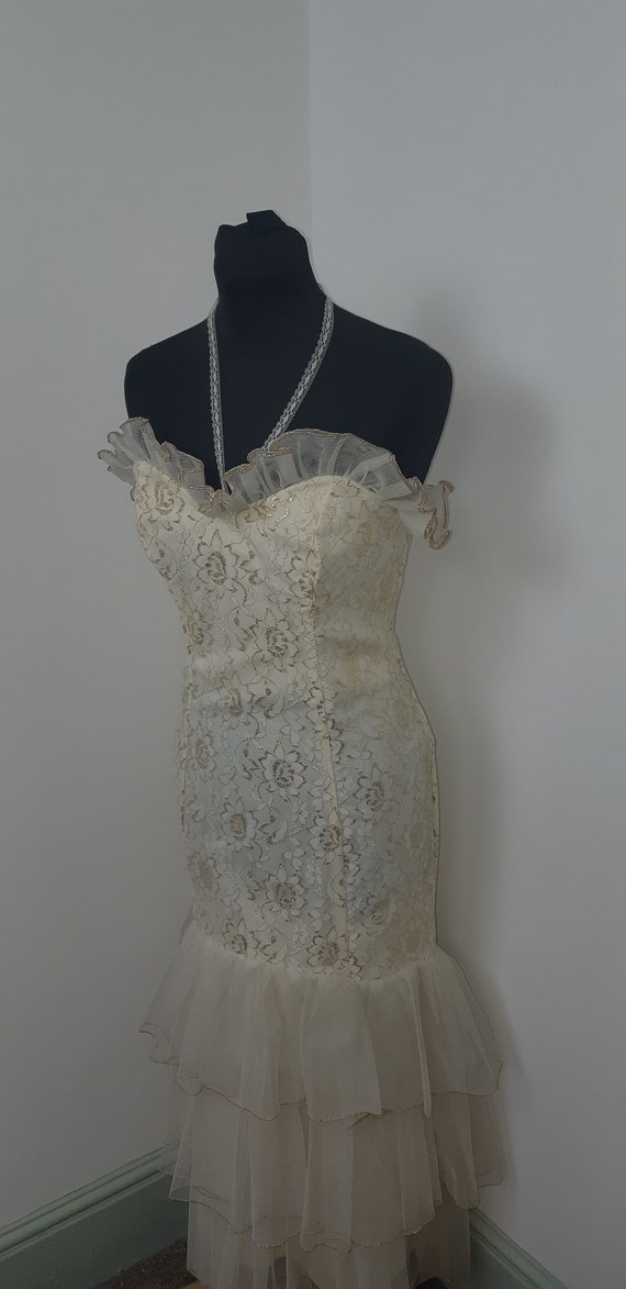 1950s lace & tulle mermaid gown