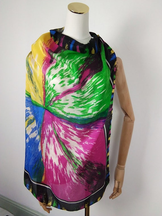 Vintage silk rainbow scarf