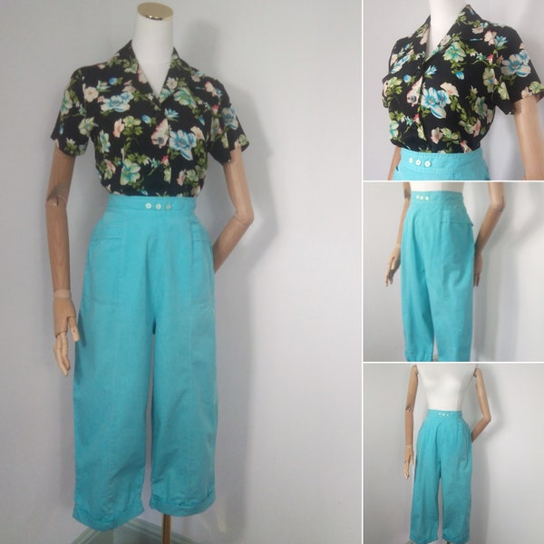 1950s Turquoise Capri pants