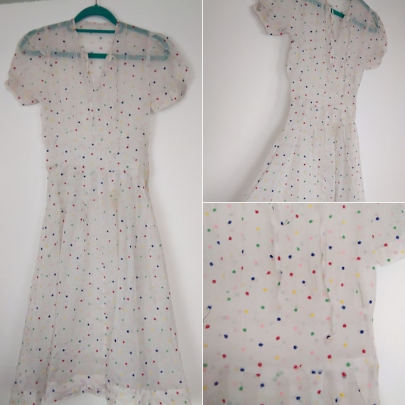 1940s star lawn cotton dress