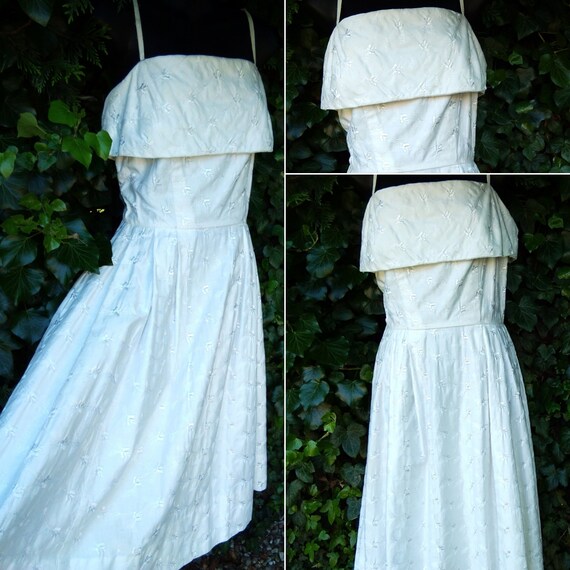 1950s white  sun dress - image 1