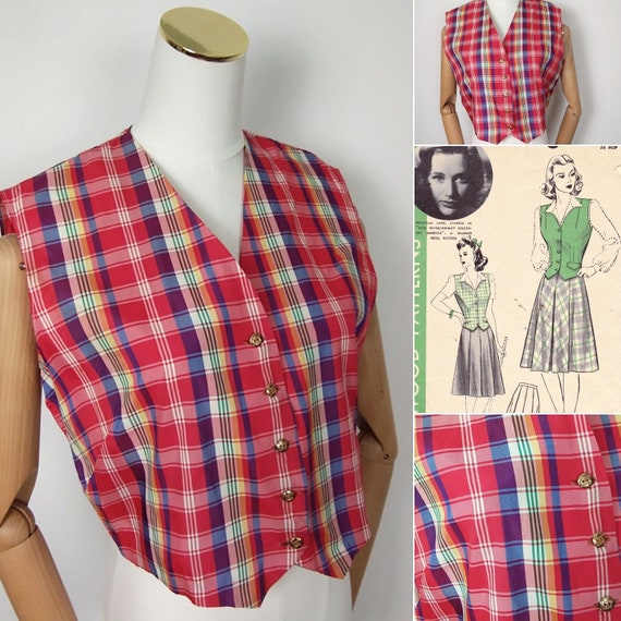 1940s Tartan waistcoat