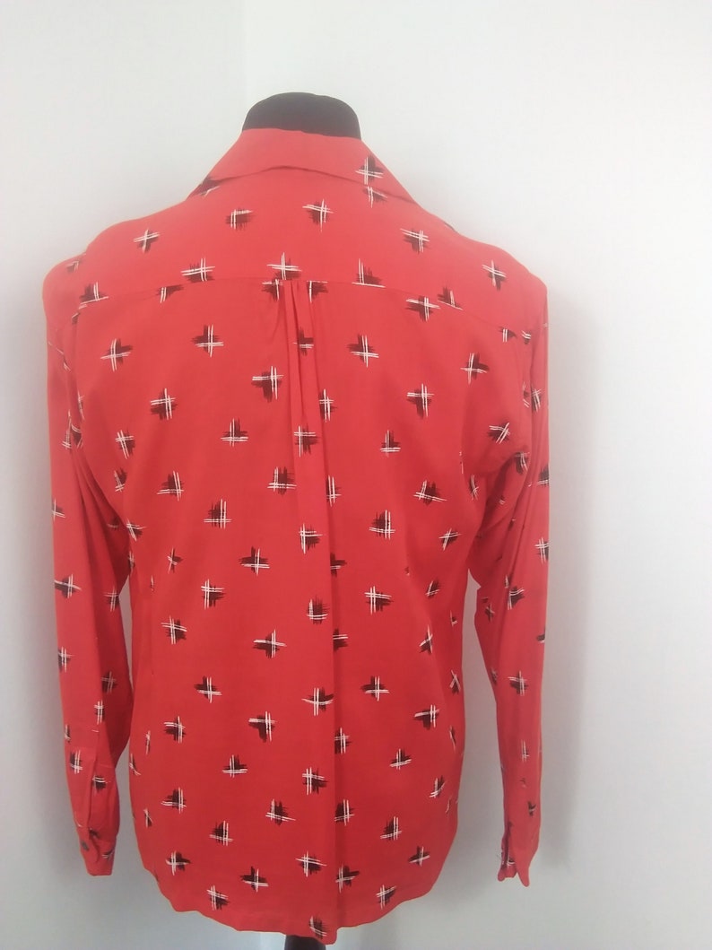 1950s style Atomic print rayon shirt image 6