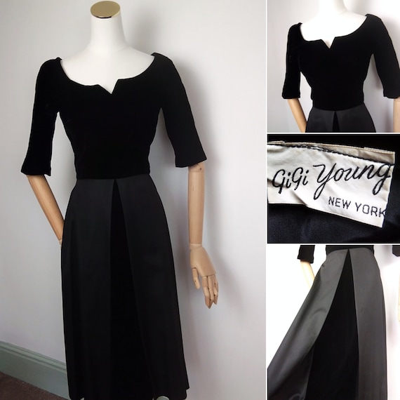 1950s GiGi Young Velvet & satin dress