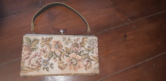 1950s Tapestry box bag
