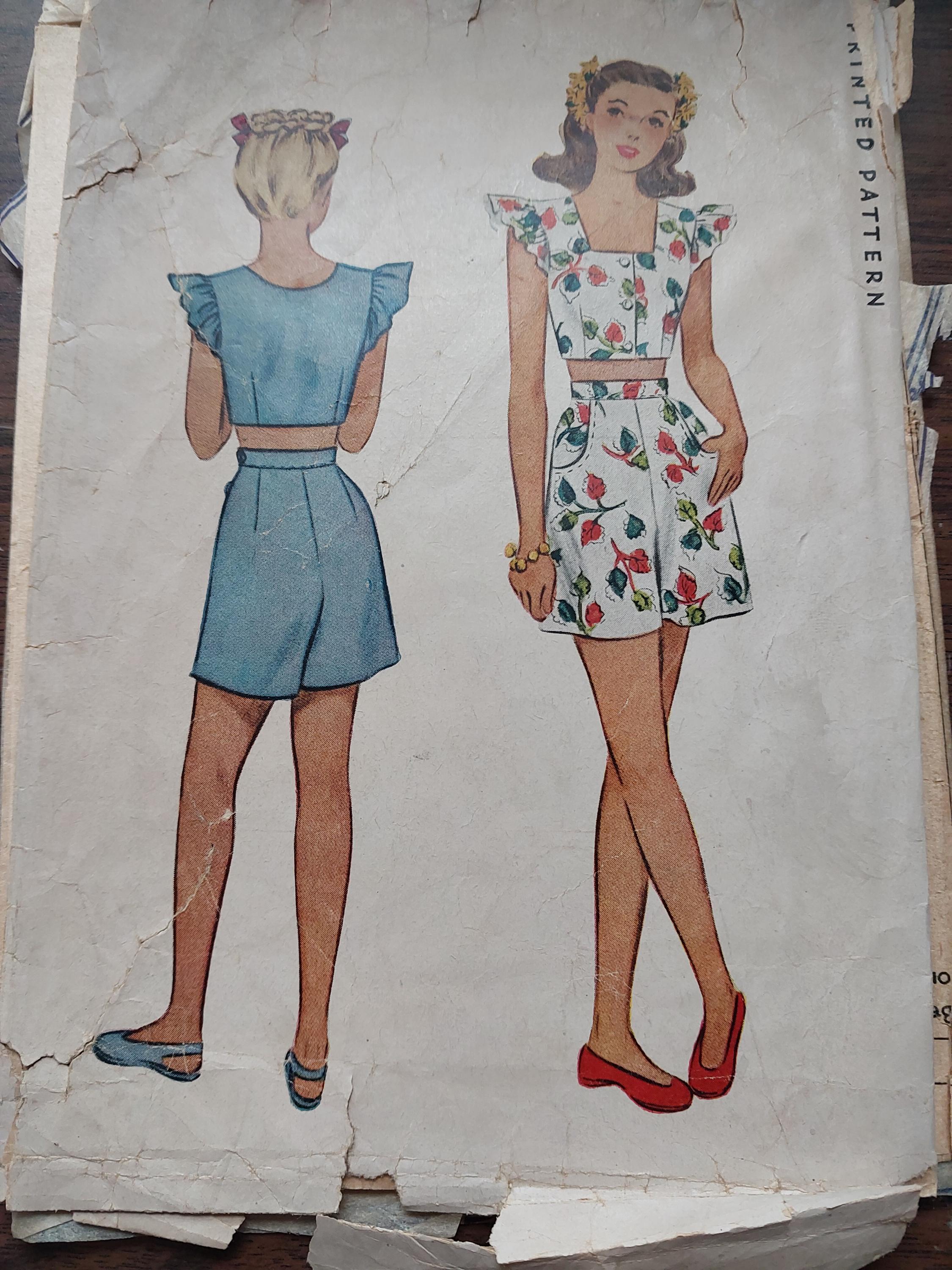 1940s Short set paper patern