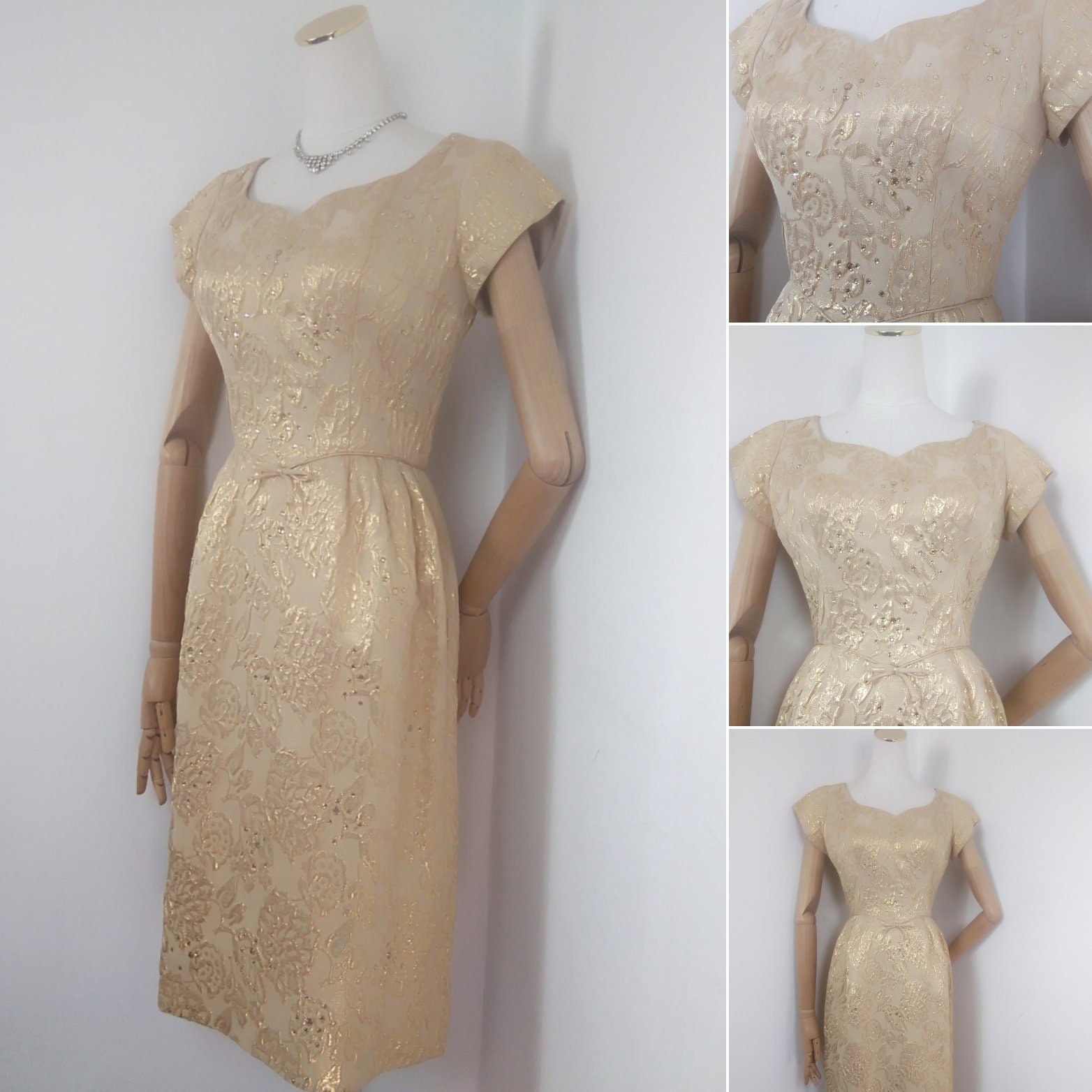 Matte gold cocktail deals dress