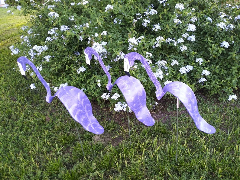 Patio, Lawn & Garden 1 Large PURPLE Flamingo Bobbing Bird Dancing