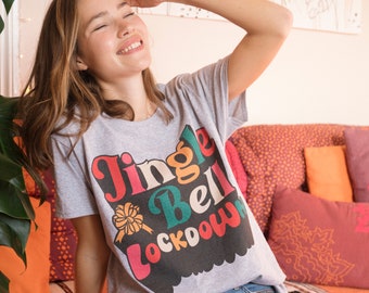 Camiseta navideña de Jingle Bell Lockdown para mujer