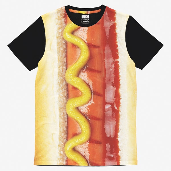 Hot Dog Unisex All Over Photo Print Food Costume T-Shirt