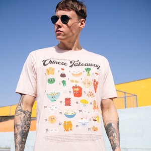 Guide chinois à emporter T-shirt graphique pour hommes