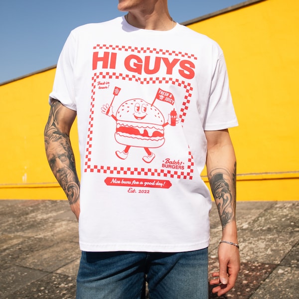 Hi Guys Men’s Burger Graphic T-Shirt