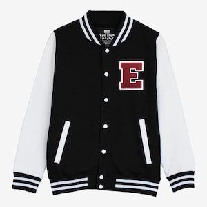 Chaqueta de béisbol universitaria unisex personalizada con la letra E de la universidad estadounidense