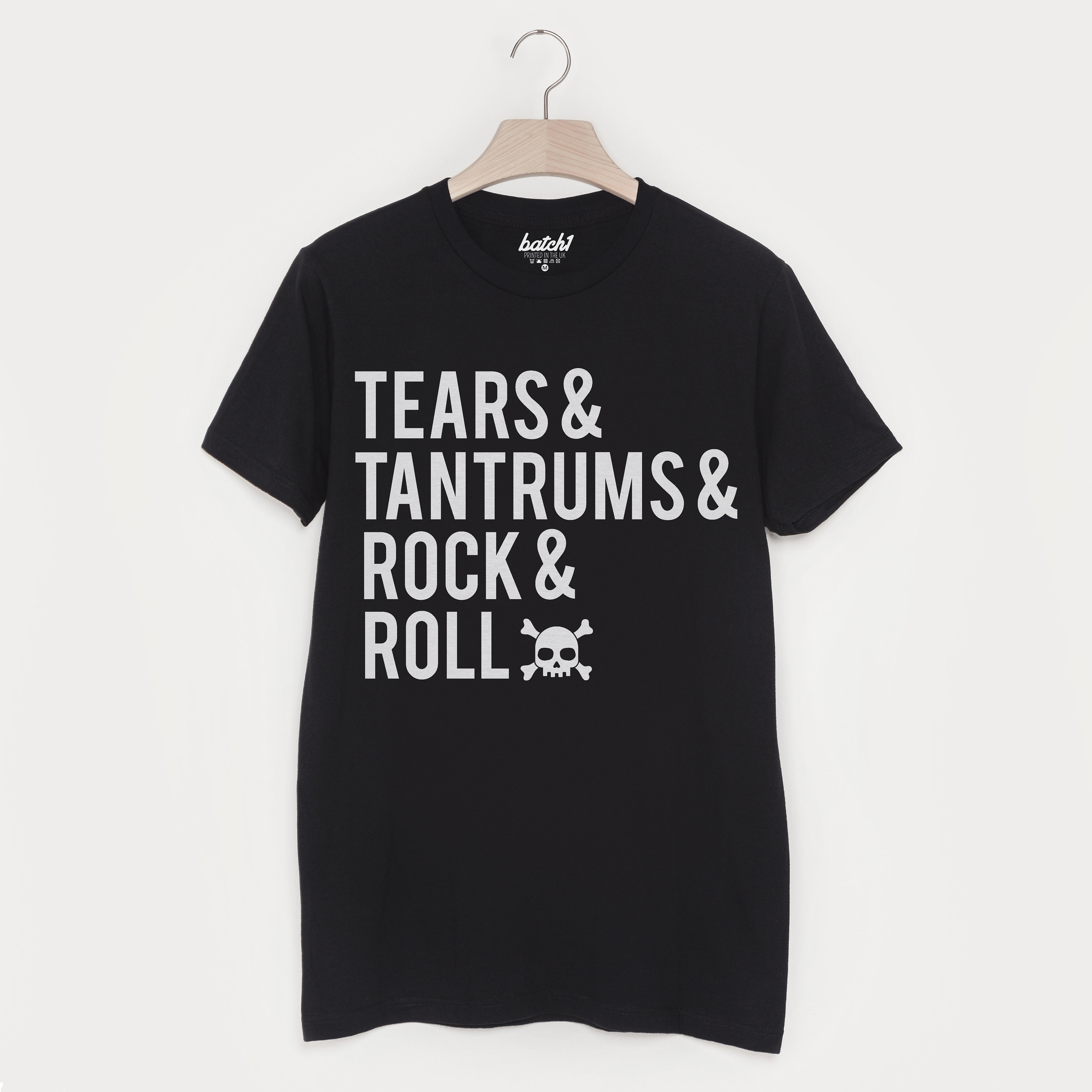 Image of Tears, Tantrums, Rock & Roll Men's Slogan T Shirt
