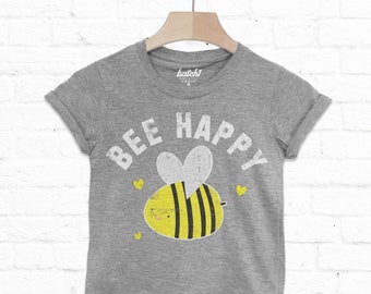 Bee Happy Children's Slogan T Shirt