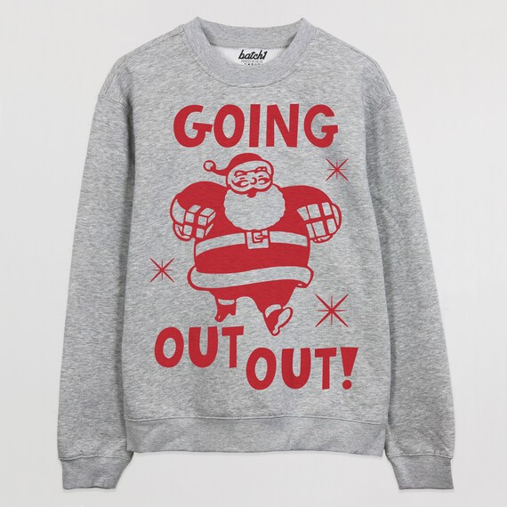 Going Out Out Santa Men s Christmas Jumper
