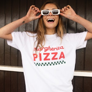 Margherita Pizza Slogan Women's T-Shirt in White