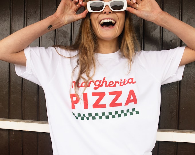 Margherita Pizza Slogan Women's T-Shirt in White