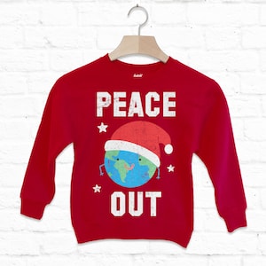 Peace Out Children&#39;s Christmas Sweatshirt