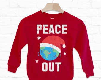 Peace Out Children&#39;s Christmas Sweatshirt