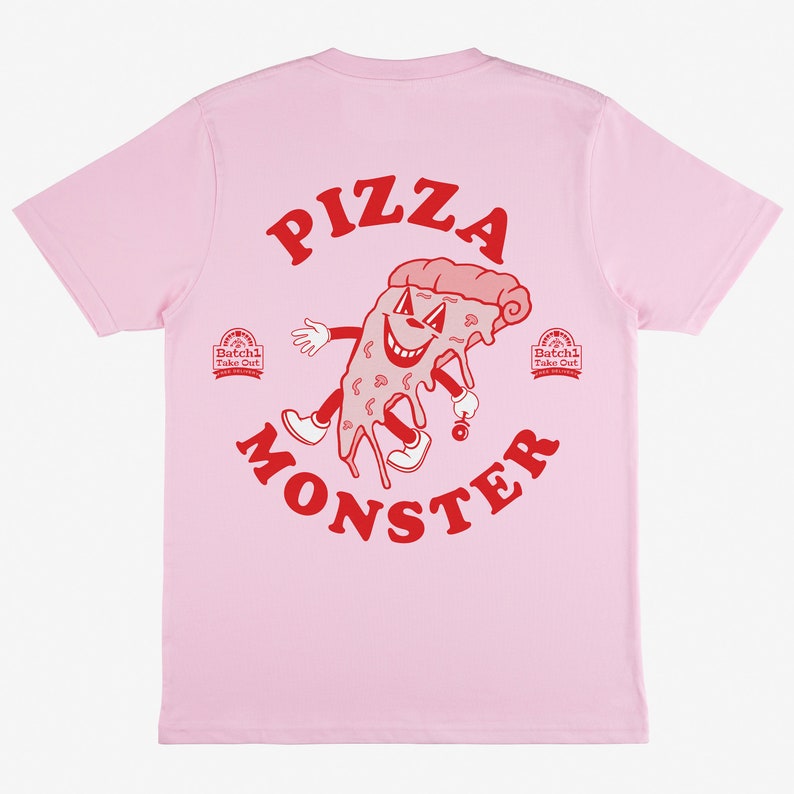 Pizza Monster Women's Back Print T Shirt image 2