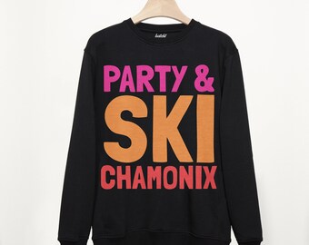 Chamonix Retro Apres Ski Alpine Slogan Sweatshirt