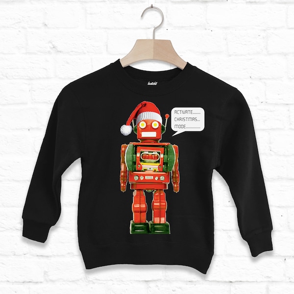 Activer le mode de Noël Enfants Nouveauté Robot de Noël Sweat-shirt