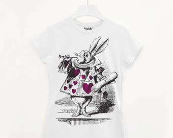 Rabbit With Trumpet Women’s Alice In Wonderland T Shirt