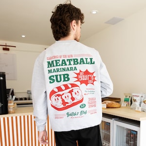 Moletom gráfico unissex Meatball Marinara Sub cinza