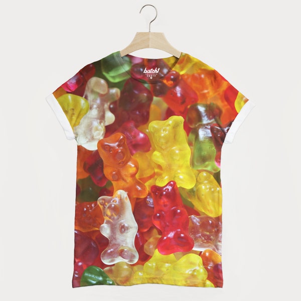 Gummibärchen All Over Fotodruck Unisex Candy Sweets Food Fashion T-Shirt