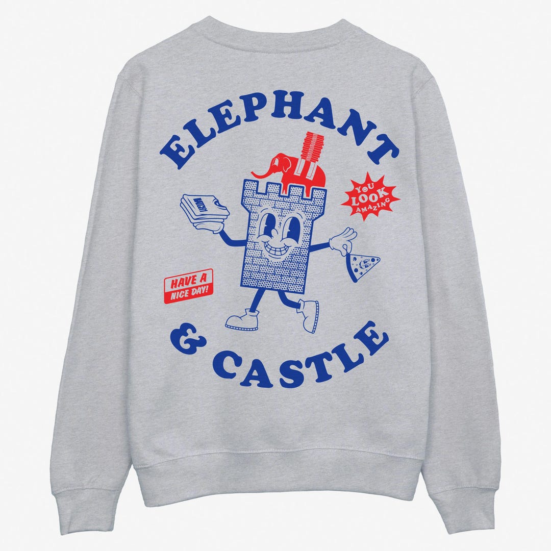 Elephant and Castle London South Merch Sweatshirt in Grey - Etsy