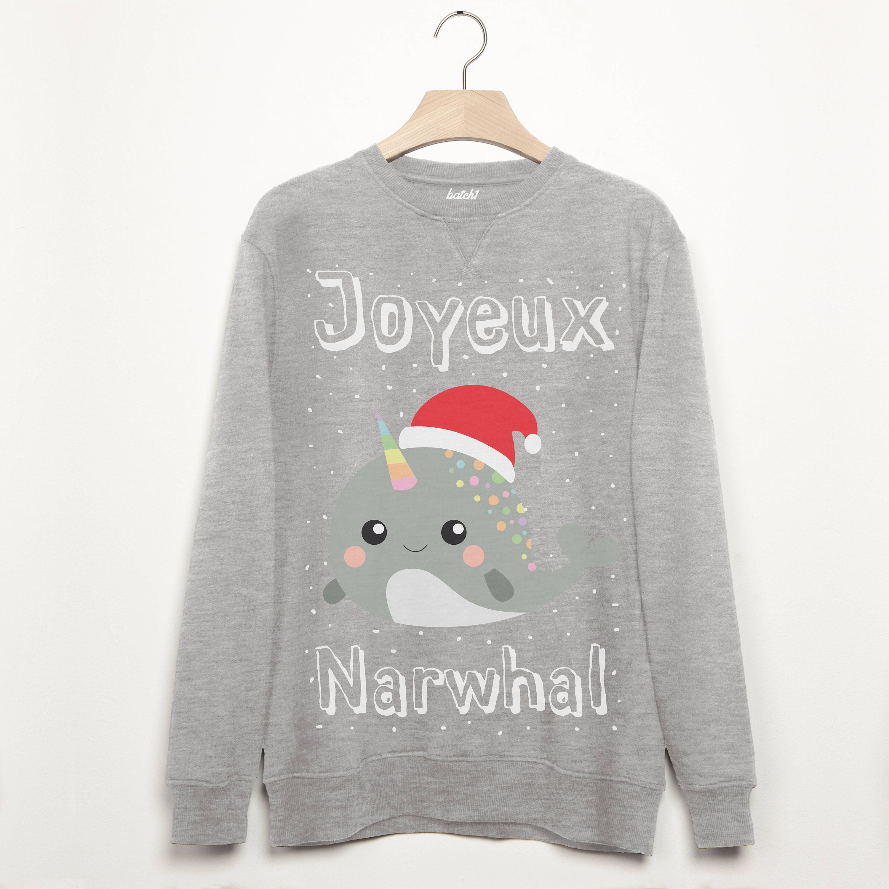 Image of Joyeux Narwhal Men's Christmas Sweatshirt Jumper