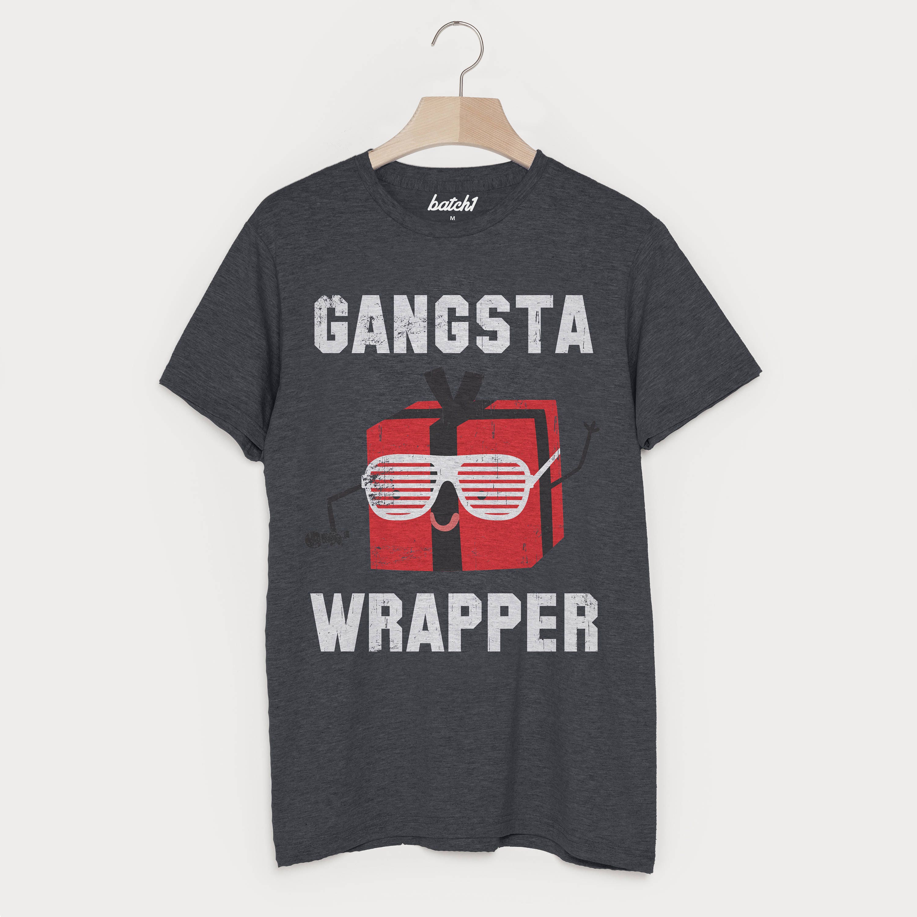 Image of Gangsta Wrapper Men's Christmas Slogan T Shirt