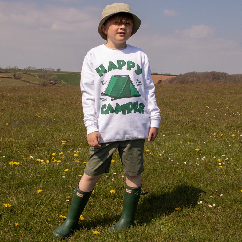 Happy Camper Boys' Camping Slogan Sweatshirt image 3