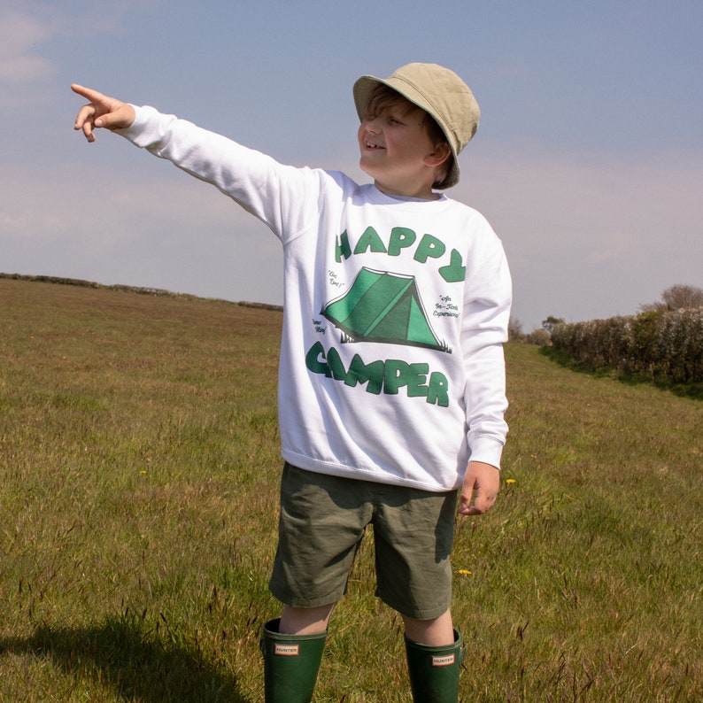 Happy Camper Boys' Camping Slogan Sweatshirt image 1