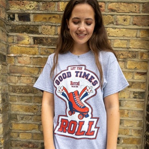 Let The Good Times Roll Women&#39;s Christmas T-Shirt In Grey