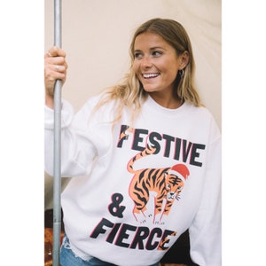 Festive and Fierce Women's Christmas Jumper image 3