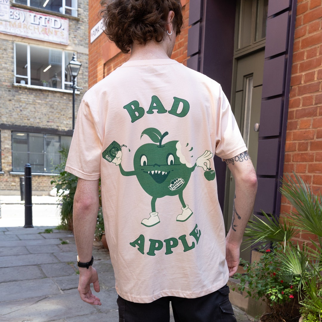 Bad Apple Unisex Graphic T-shirt in Peach - Etsy