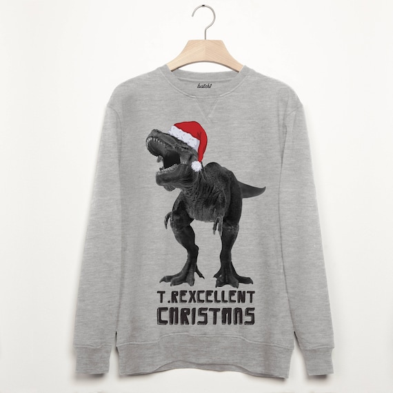 T Rexcellent Men's Christmas Dinosaur Sweatshirt
