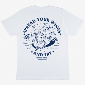 Spread Your Wings Unisex Fried Chicken Graphic T-Shirt in White image 7