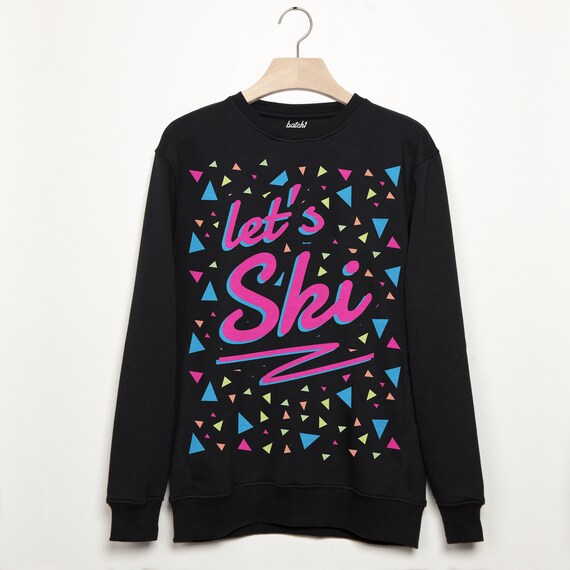 Lets Ski Neon 80s Style Retro Apr s Ski Snowboard Slogan