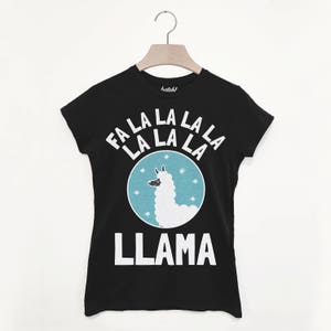 Fa La La Llama Frauen Festliches Weihnachts-T-Shirt