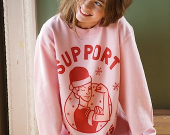 Support The Claus Women's Christmas Jumper