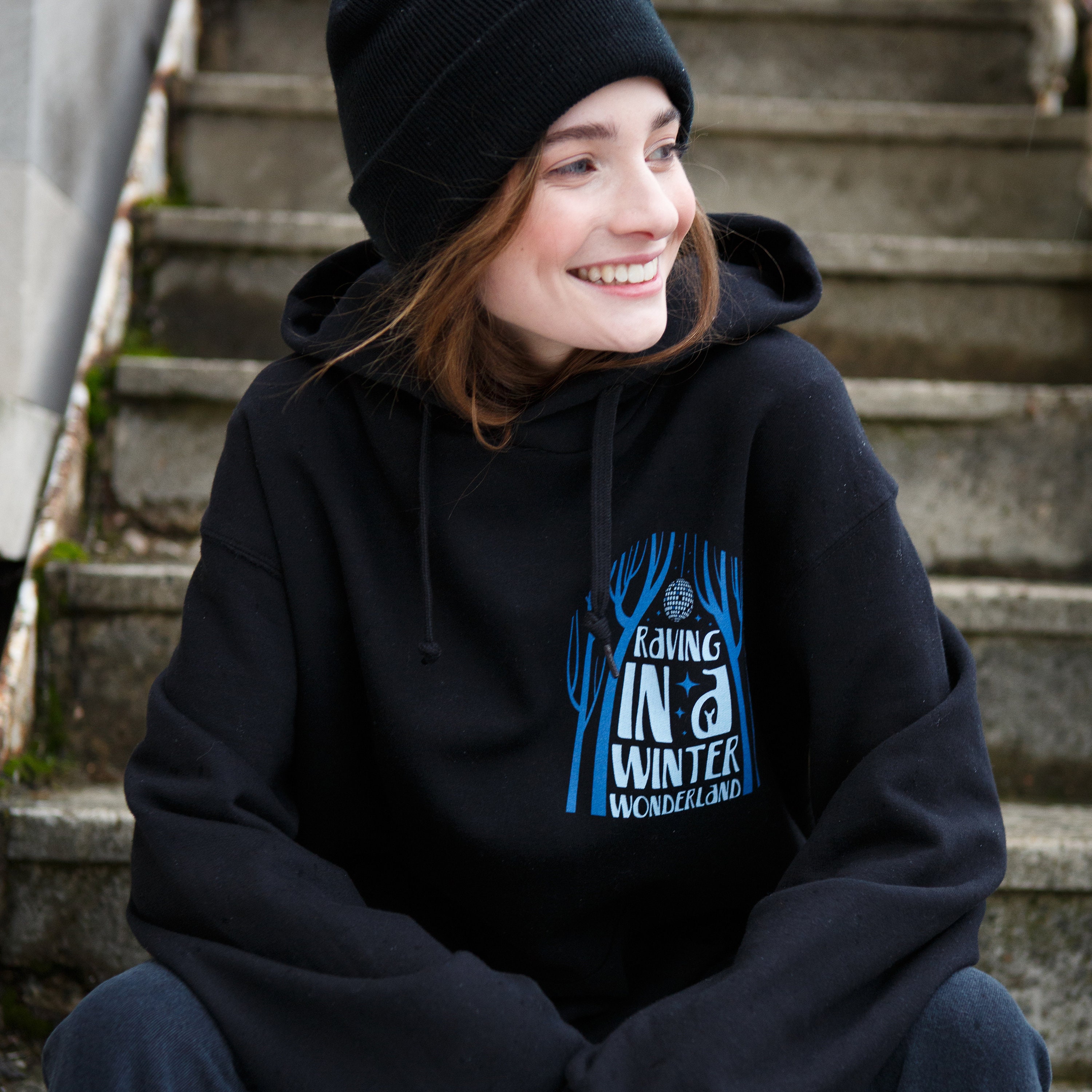 black winter wonderland hoodie