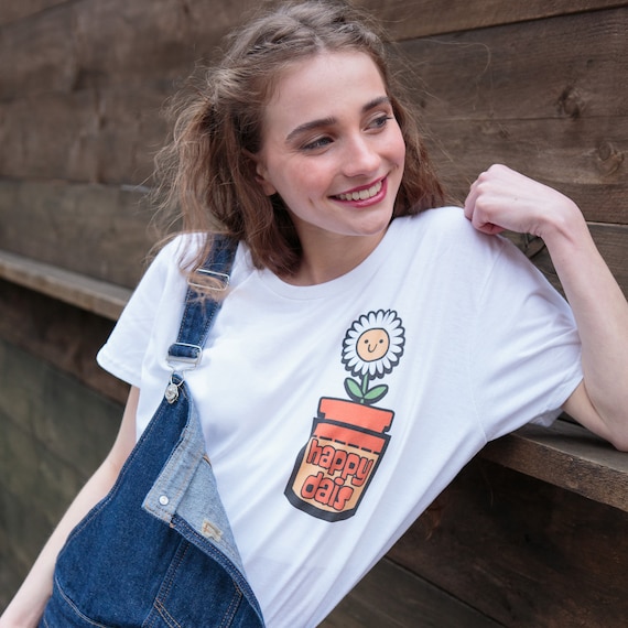 Happy Dais Camiseta de bolsillo estampado de bolsillo para mujer camiseta Etsy Espana