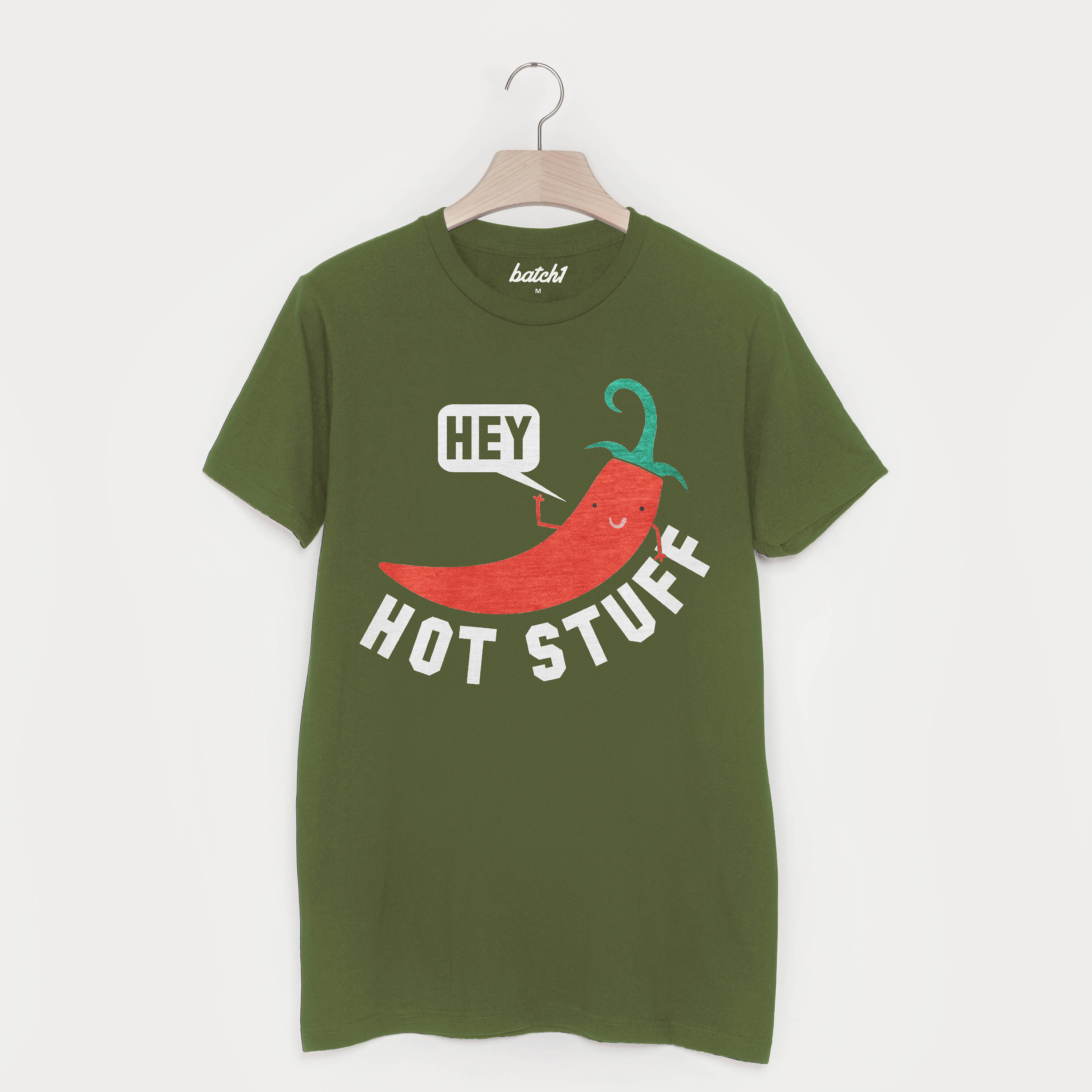 Image of Hey Hot Stuff Men's Foodie Slogan T Shirt
