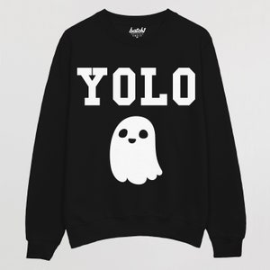 You Only Live Once Ghost Womens Halloween Sweatshirt image 5