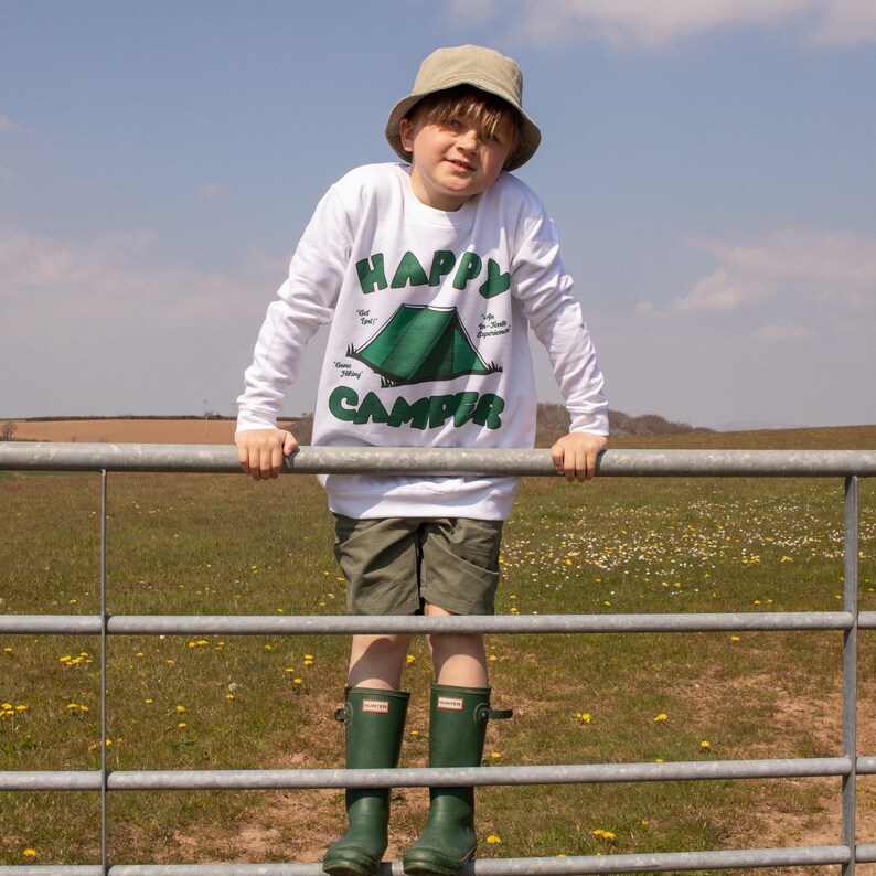 Happy Camper Boys' Camping Slogan Sweatshirt image 4