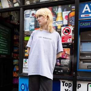 Shh Hungover Unisex Hangover Slogan T-Shirt in Grey